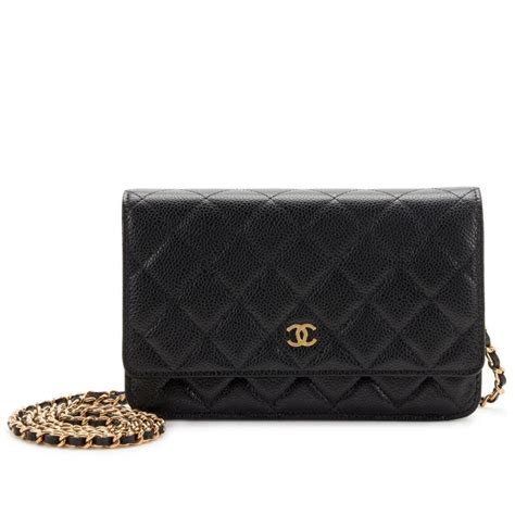 chanel black classic quilted caviar wallet on chain 2100|CHANEL Caviar Quilted Wallet on Chain WOC Black.